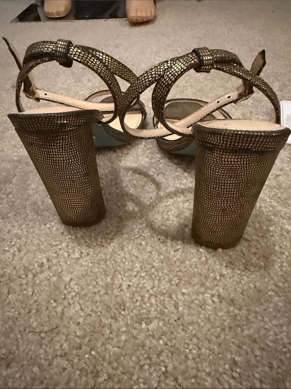Betsey Johnson metallic Gold Ankle-Strap Women's Sandals
